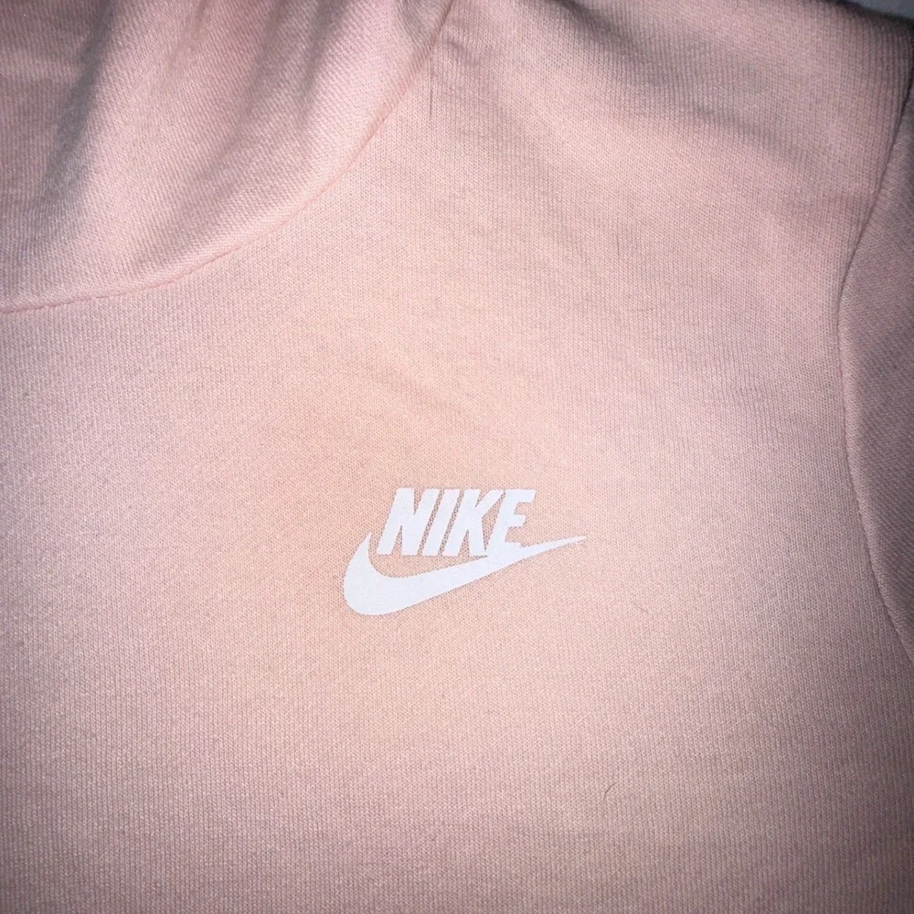 Nike Sportswear Funnel Neck Hoodie Pink Pullover Fleece Logo Mens Medium